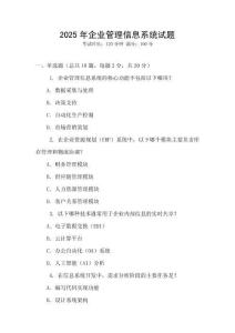 2025年企業管理信息系統試題