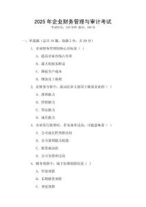 2025年企業(yè)財(cái)務(wù)管理與審計(jì)考試