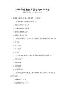 2025年企業(yè)財(cái)務(wù)管理與審計(jì)試卷