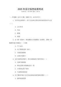 2025年會計(jì)信息處理考試