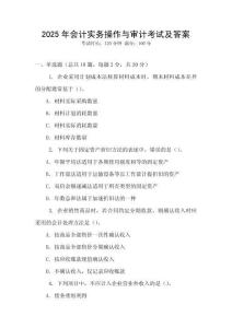 2025年會計(jì)實(shí)務(wù)操作與審計(jì)考試及答案