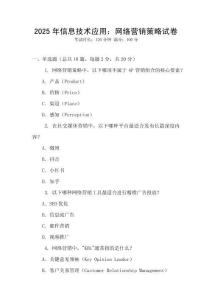 2025年信息技術應用：網絡營銷策略試卷