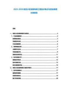 2025-2030老舊小區(qū)加裝電梯工程技術(shù)難點與資金籌措方案報告