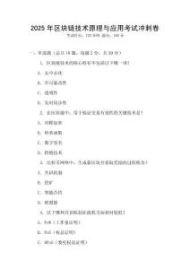2025年區塊鏈技術原理與應用考試沖刺卷