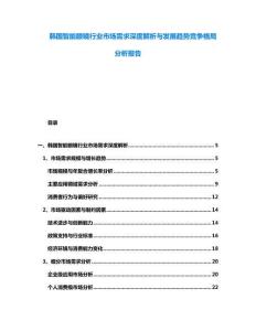 韓國智能眼鏡行業市場需求深度解析與發展趨勢競爭格局分析報告