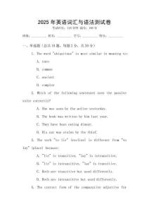 2025年英語(yǔ)詞匯與語(yǔ)法測(cè)試卷