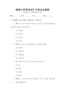 新編小學(xué)英語詞匯與語法及真題