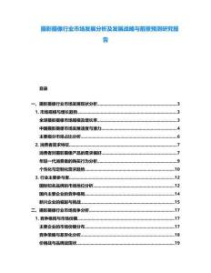 攝影攝像行業(yè)市場發(fā)展分析及發(fā)展戰(zhàn)略與前景預(yù)測研究報告