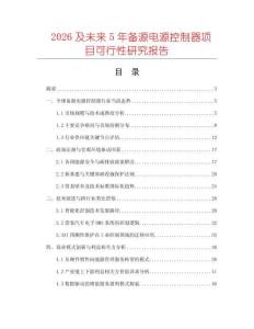 2026及未來5年備源電源控制器項目可行性研究報告