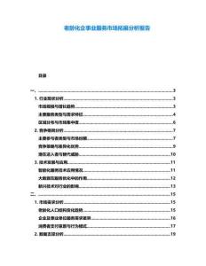 老齡化企事業(yè)服務市場拓展分析報告
