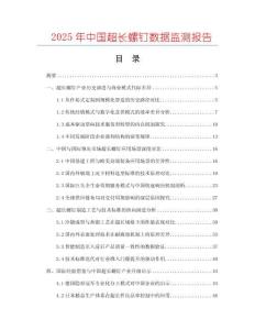 2025年中國超長螺釘數(shù)據(jù)監(jiān)測報(bào)告
