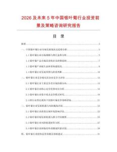 2026及未來5年中國銀葉菊行業投資前景及策略咨詢研究報告