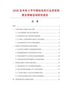 2026及未來5年中國鉆攻機行業投資前景及策略咨詢研究報告