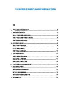 戶(hù)外運(yùn)動(dòng)裝備市場(chǎng)消費(fèi)升級(jí)與品牌戰(zhàn)略?xún)?yōu)化研究報(bào)告