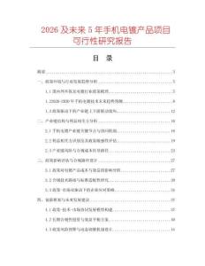 2026及未來5年手機(jī)電鍍產(chǎn)品項(xiàng)目可行性研究報(bào)告