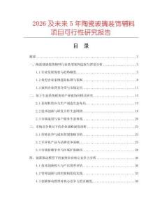 2026及未來5年陶瓷玻璃裝飾輔料項目可行性研究報告