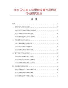 2026及未來5年甲烷報(bào)警儀項(xiàng)目可行性研究報(bào)告