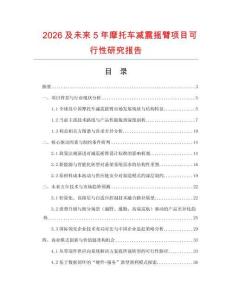 2026及未來5年摩托車減震搖臂項目可行性研究報告