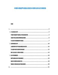 中國車載超聲波雷達盲區補償算法優化方案報告