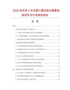 2026及未來5年全塑口罩定型全塑鼻梁線項目可行性研究報告