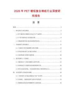 2026年PET鍍鋁復合棉紙行業深度研究報告