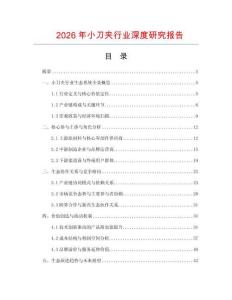 2026年小刀夾行業(yè)深度研究報(bào)告