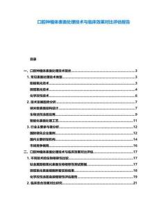 口腔種植體表面處理技術與臨床效果對比評估報告