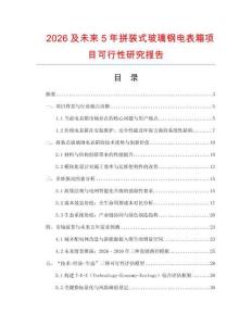 2026及未來5年拼裝式玻璃鋼電表箱項目可行性研究報告