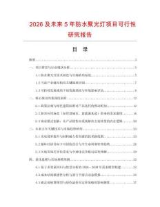 2026及未來5年防水聚光燈項目可行性研究報告