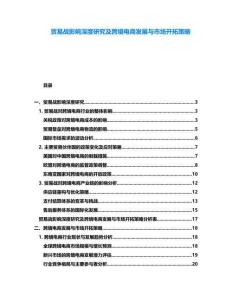 貿(mào)易戰(zhàn)影響深度研究及跨境電商發(fā)展與市場(chǎng)開(kāi)拓策略