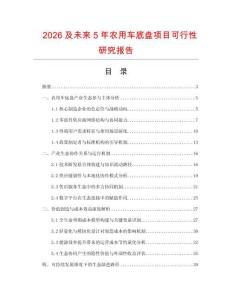 2026及未來5年農(nóng)用車底盤項目可行性研究報告