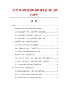 2026年中國(guó)異型鋼窗項(xiàng)目投資可行性研究報(bào)告