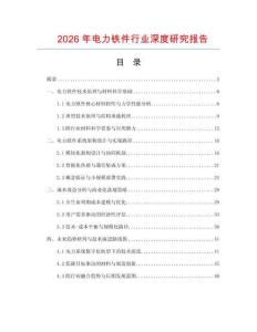 2026年電力鐵件行業深度研究報告
