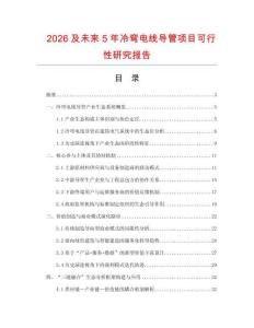 2026及未來5年冷彎電線導(dǎo)管項目可行性研究報告