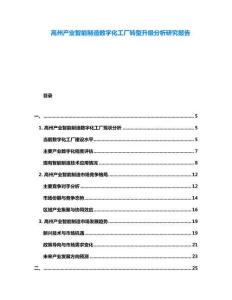 高州產業智能制造數字化工廠轉型升級分析研究報告