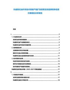 科威特石油開(kāi)采技術(shù)革新產(chǎn)能擴(kuò)張政策支持品牌競(jìng)爭(zhēng)投資方案規(guī)劃分析報(bào)告