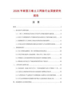 2026年新型三維土工網(wǎng)墊行業(yè)深度研究報告