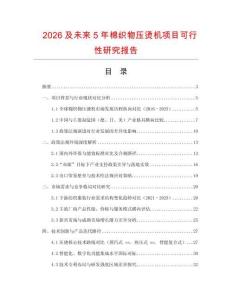 2026及未來5年棉織物壓燙機項目可行性研究報告