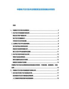 中國電子支付技術應用前景及投資戰略分析報告