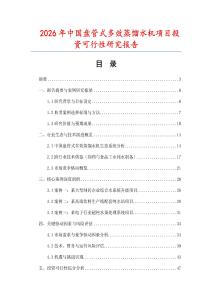 2026年中国盘管式多效蒸馏水机项目投资可行性研究报告