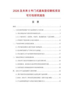 2026及未來5年門式直條型切割機項目可行性研究報告