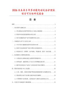 2026及未來5年多功能電動足浴護理床項目可行性研究報告