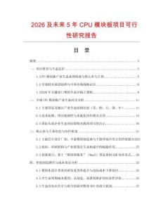 2026及未來(lái)5年CPU模塊板項(xiàng)目可行性研究報(bào)告