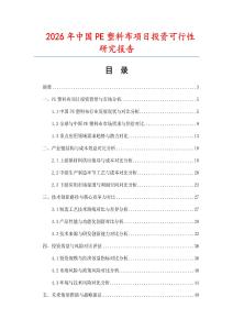 2026年中國(guó)PE塑料布項(xiàng)目投資可行性研究報(bào)告