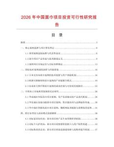 2026年中國面巾項(xiàng)目投資可行性研究報(bào)告