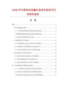 2026年中國電池電量儀表項(xiàng)目投資可行性研究報(bào)告