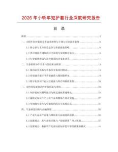 2026年小轎車短護(hù)套行業(yè)深度研究報告