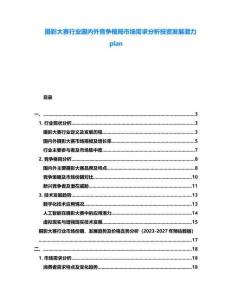 攝影大賽行業(yè)國內(nèi)外競爭格局市場需求分析投資發(fā)展?jié)摿lan
