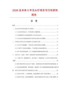 2026及未來5年無頭釘項目可行性研究報告