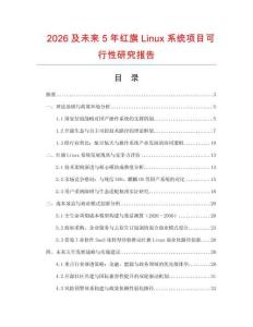 2026及未來5年紅旗Linux系統(tǒng)項(xiàng)目可行性研究報(bào)告